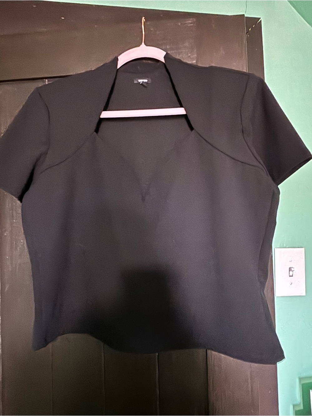 Express Black Short Sleeve Mock Bolero Top